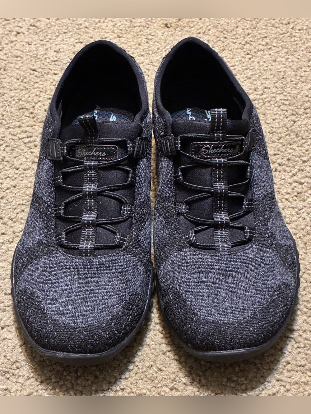 Skechers Breathe Easy Hands Free Slip-Ins Sneakers Women’s 7 Black Tennis Shoes